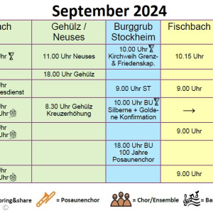 2024 Gottesdienst Plan Region Mitte September