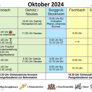 2024 Gottesdienst Plan Region Mitte Oktober