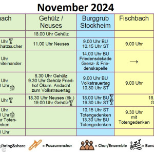 2024 Gottesdienst Plan Region Mitte November